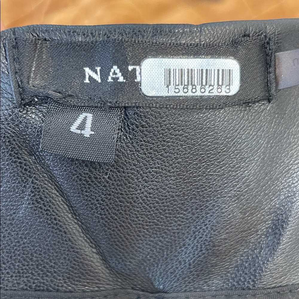 Natori Faux Leather Midi Skirt Black, 4 - Picture 3 of 9
